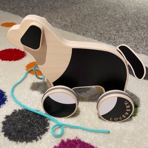 Like new Lovevery wood pull dog toy